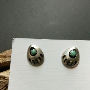 SS Turquoise Bear Paw 🐾 Earrings
